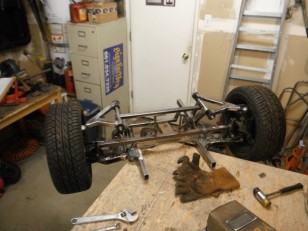 new front subframe on bench with bits on for mockup