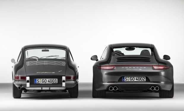 Porsche 911 Carrera 4S Coupé und Porsche 911 2.0 Coupé (Baujahr 1964)