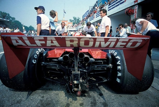 Vittorio Brambilla's Alfa Romeo in pits