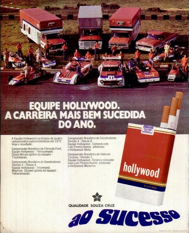 anuncio cigarros Hollywood - 1975